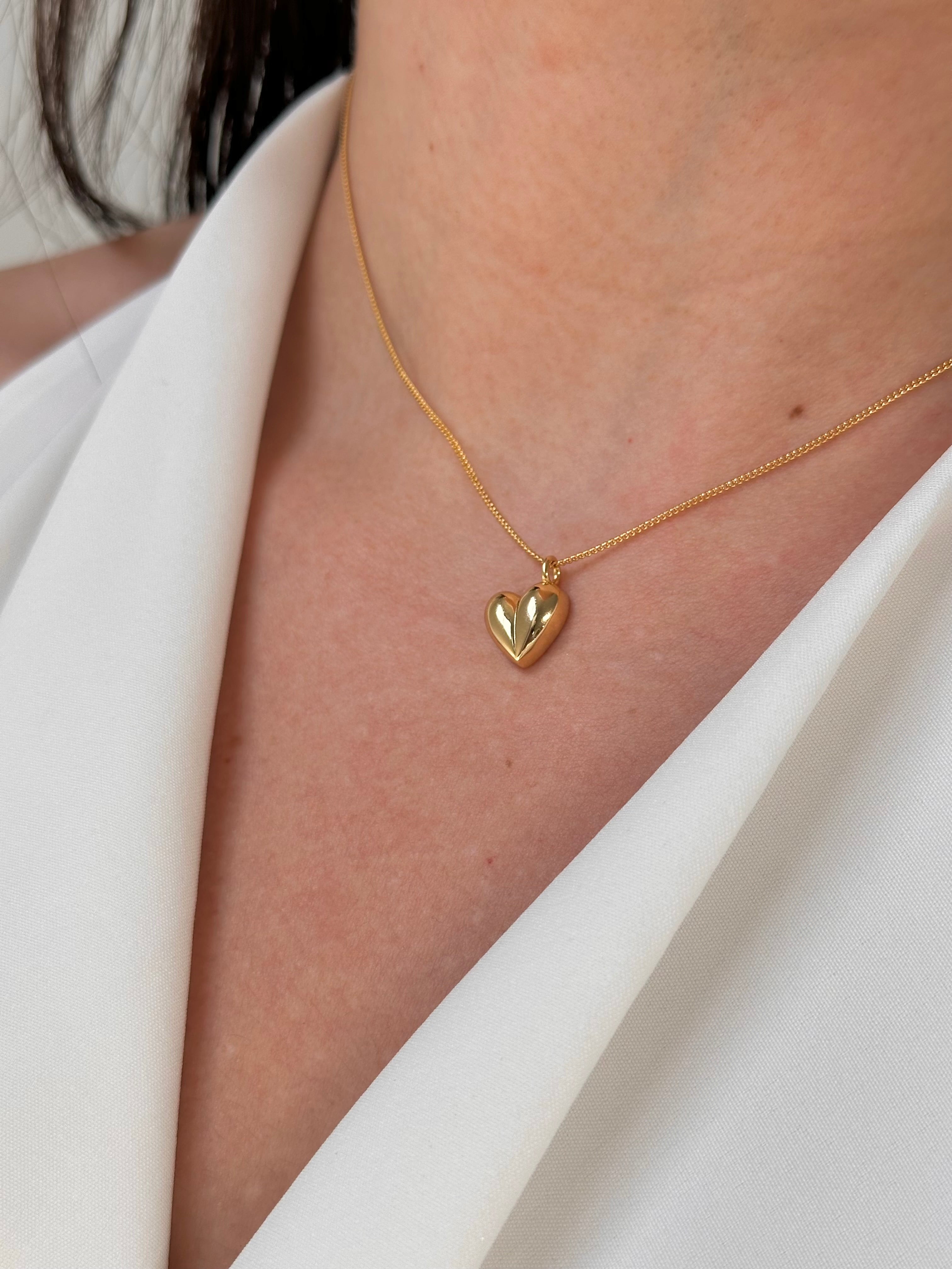 Renata chunky heart necklace (Plata 925)