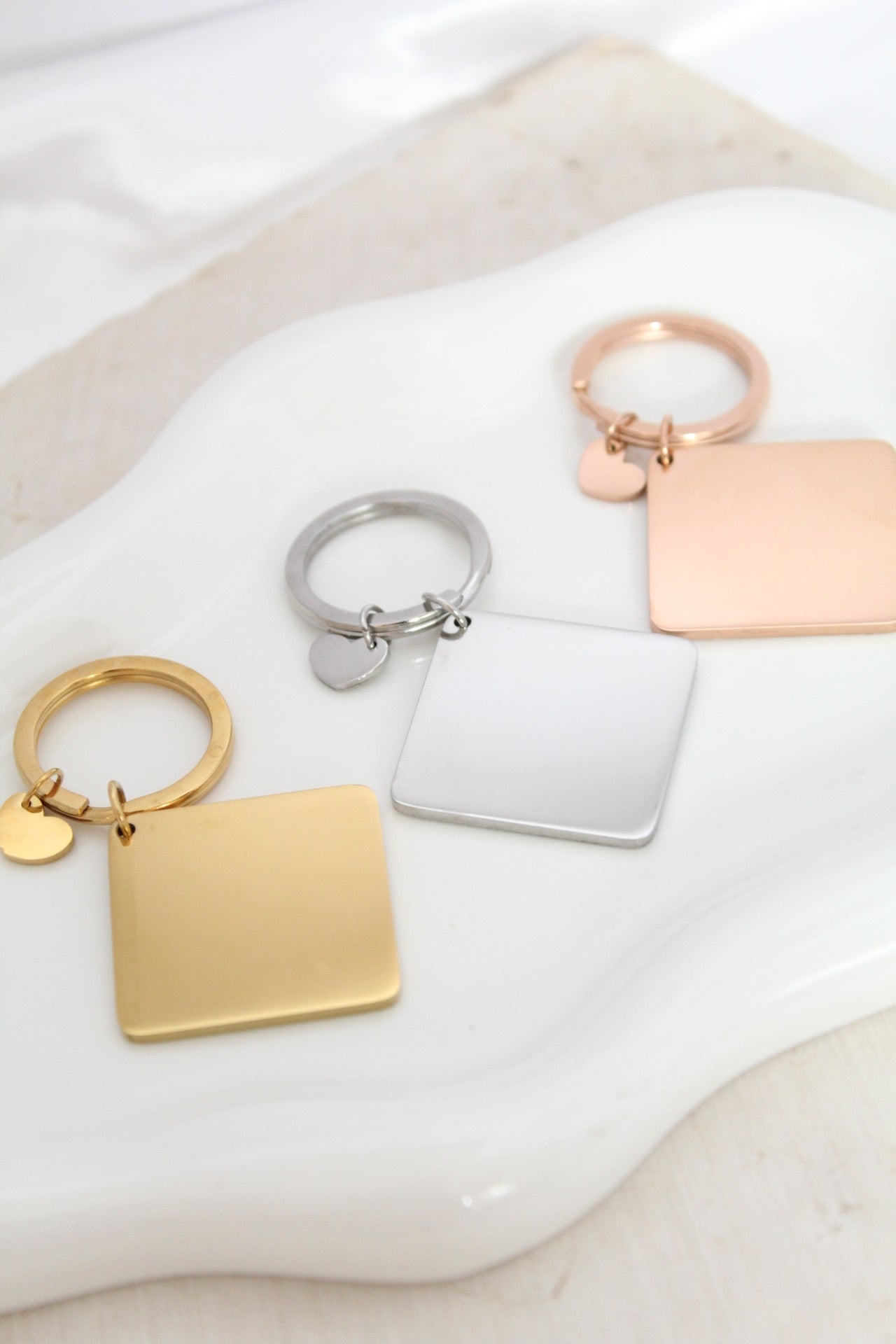 Llavero cuadrado con grabado