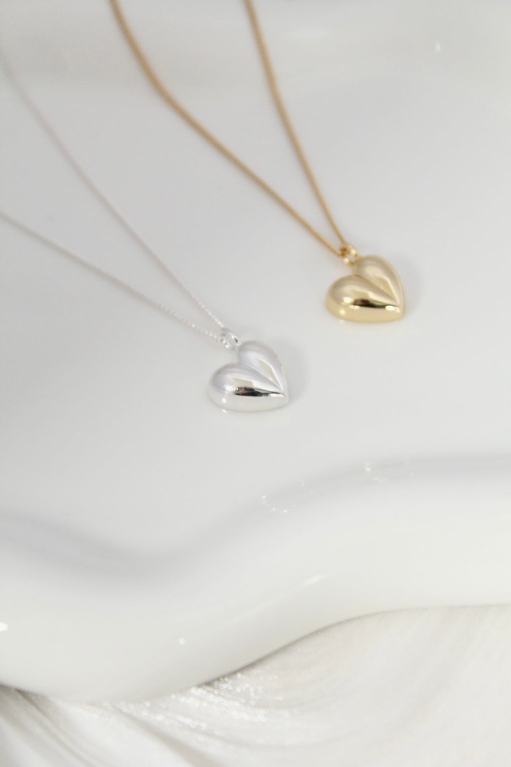 Renata chunky heart necklace (Plata 925)