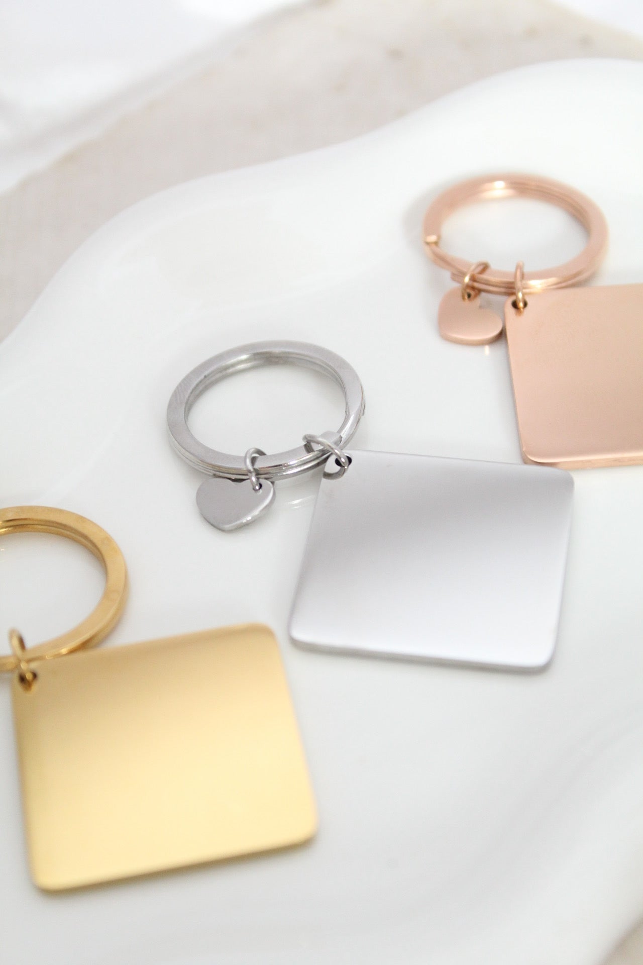 Llavero cuadrado con grabado