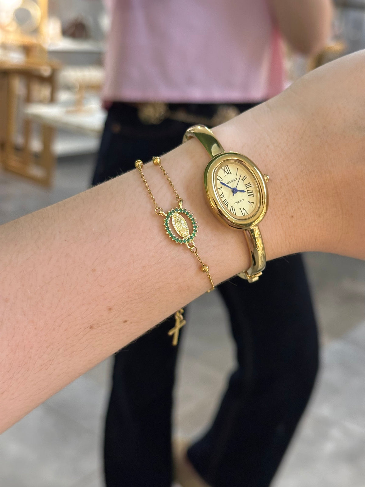 Pulsera rosario verde