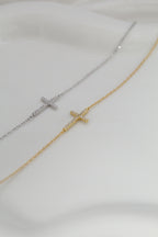 Pulsera minimalista de cruz (Plata 925)