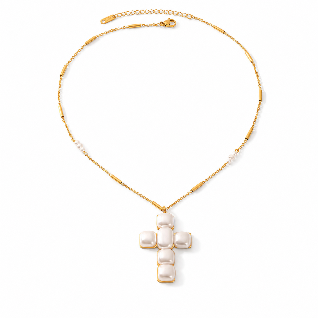 Maxi cruz con perlas