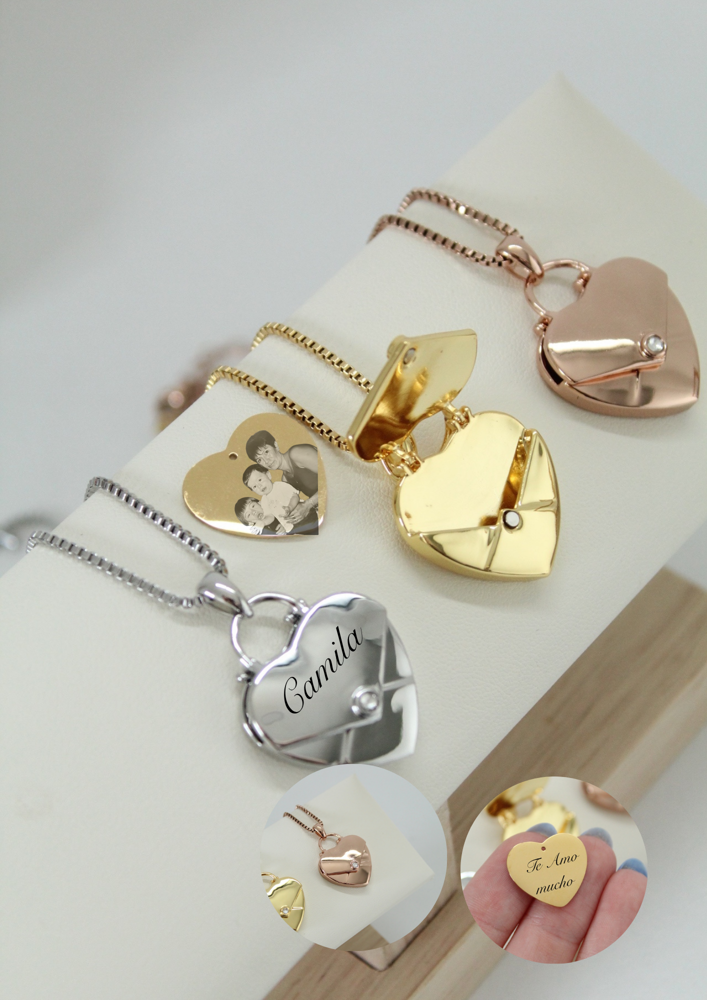 Collar de carta en forma de corazón