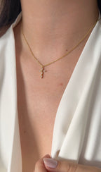Cadenita cruz con zirconias