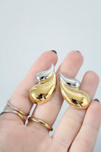 Aretes de gota bicolor