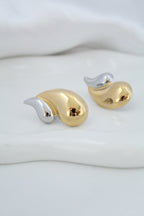 Aretes de gota bicolor