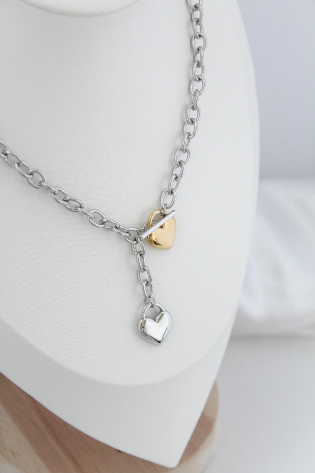 Collar dúo de corazones