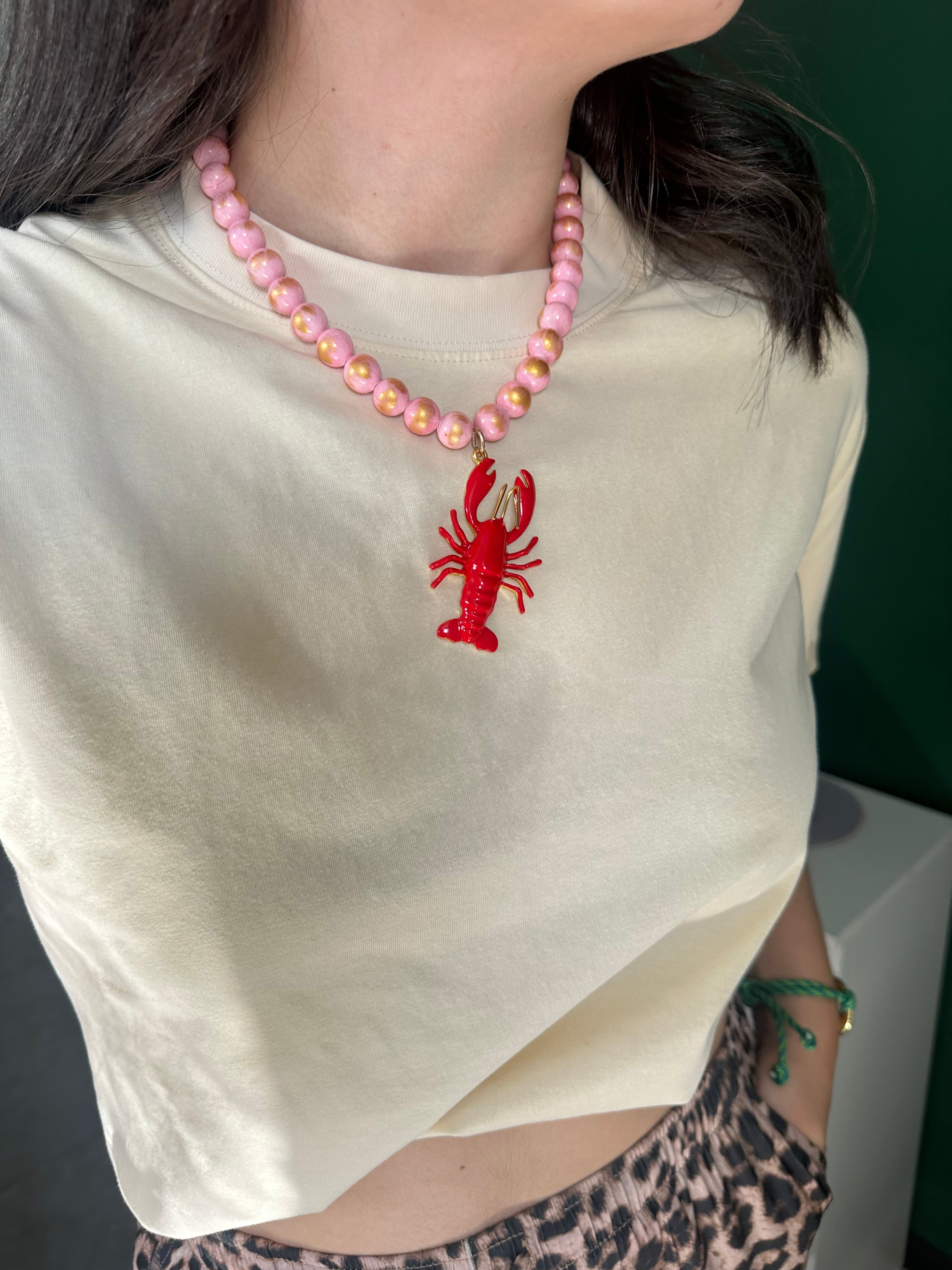 Collar rosa de langosta