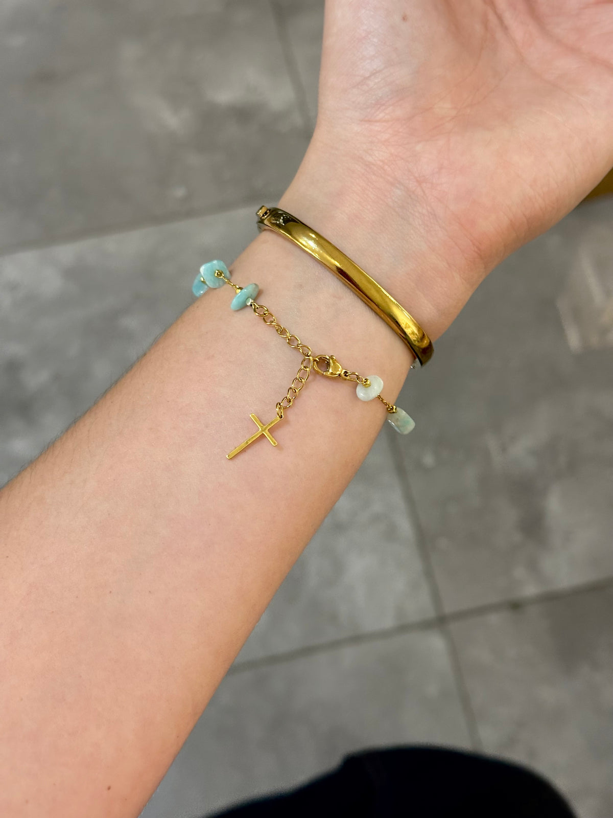 Pulsera fe y protección turquesa