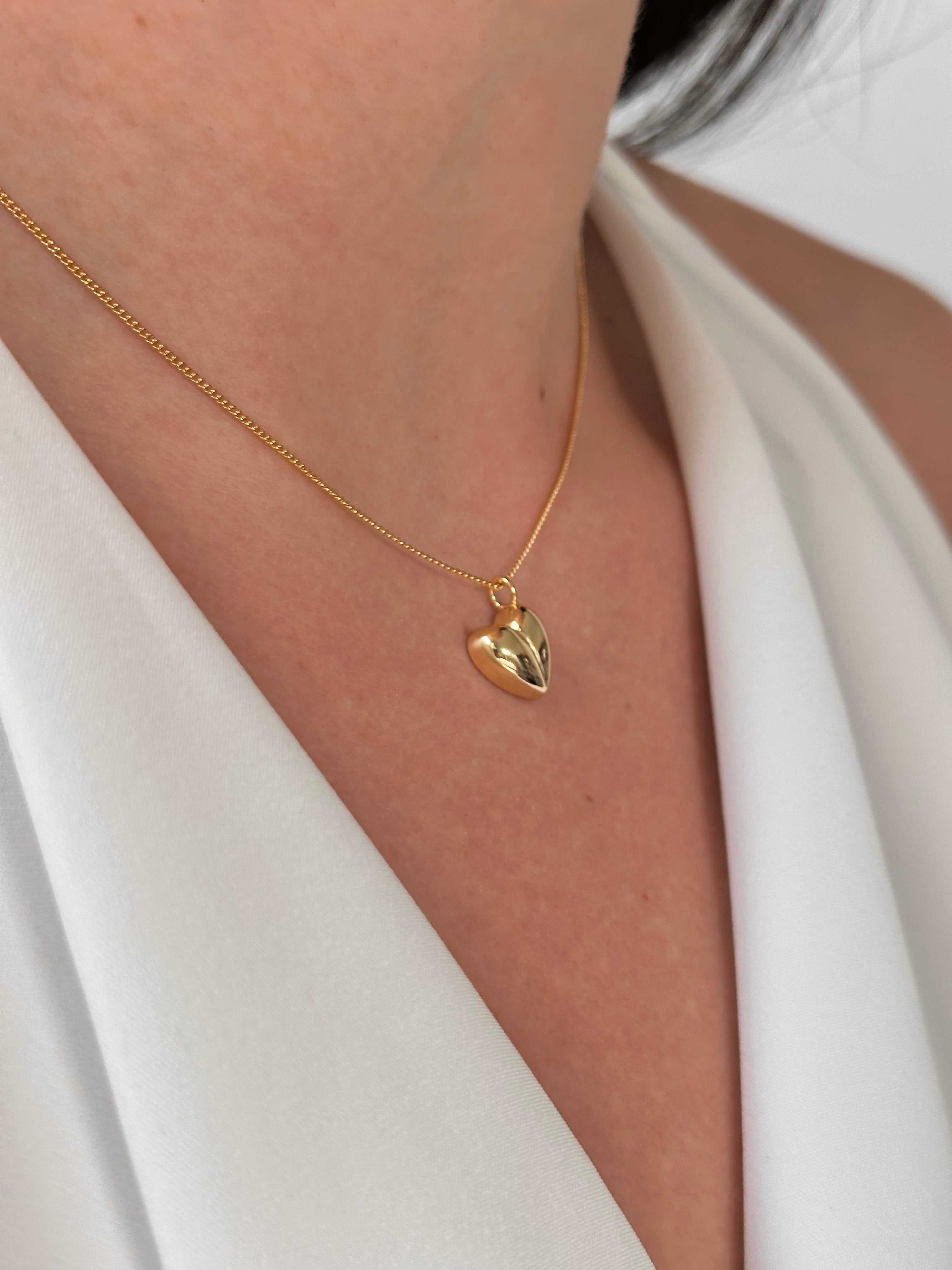 Renata chunky heart necklace (Plata 925)