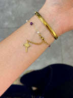 Pulsera fe y protección lila