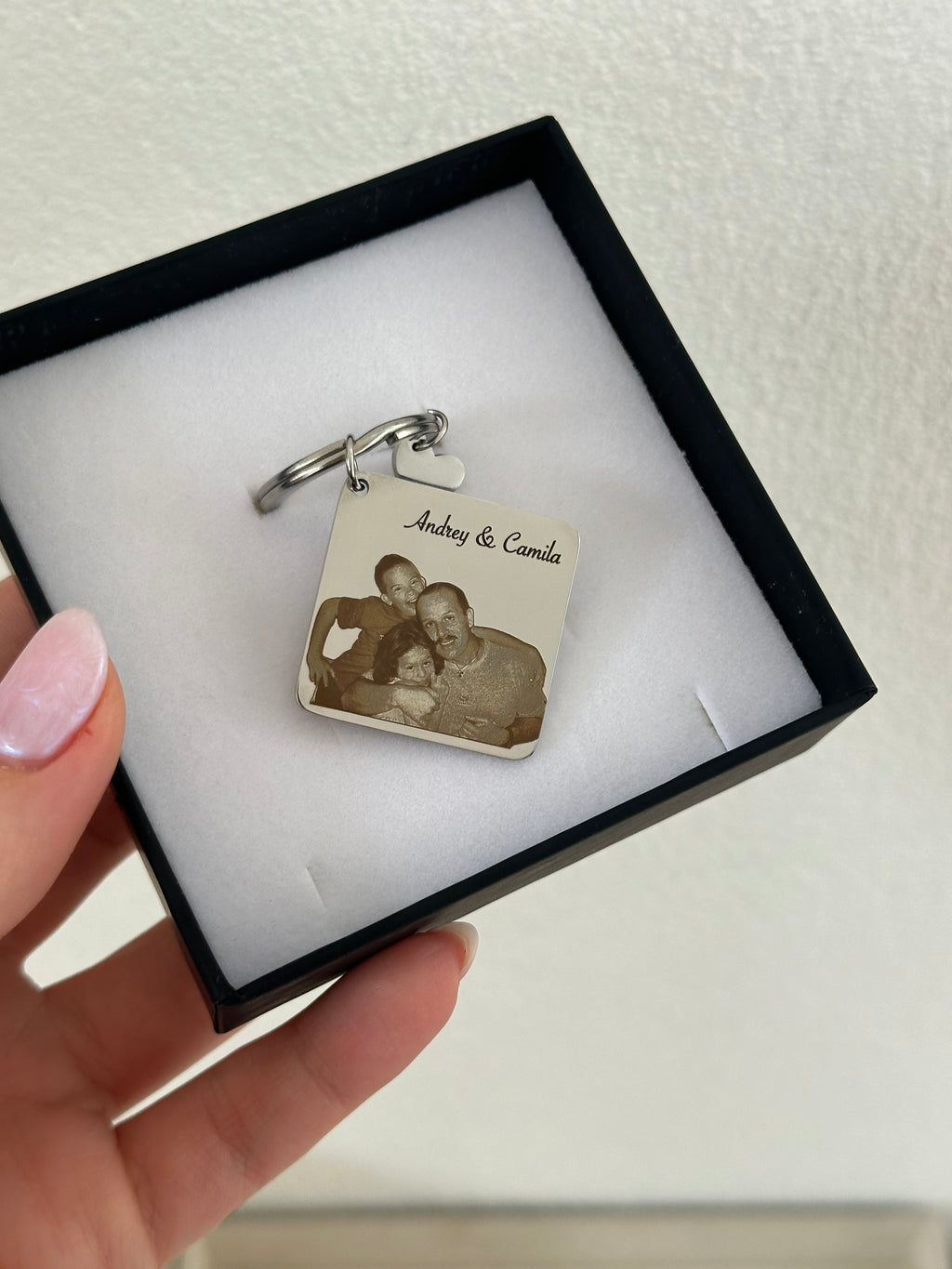 Llavero cuadrado con grabado