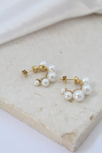 Chunky pearl hoops