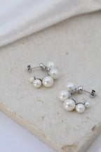 Chunky pearl hoops