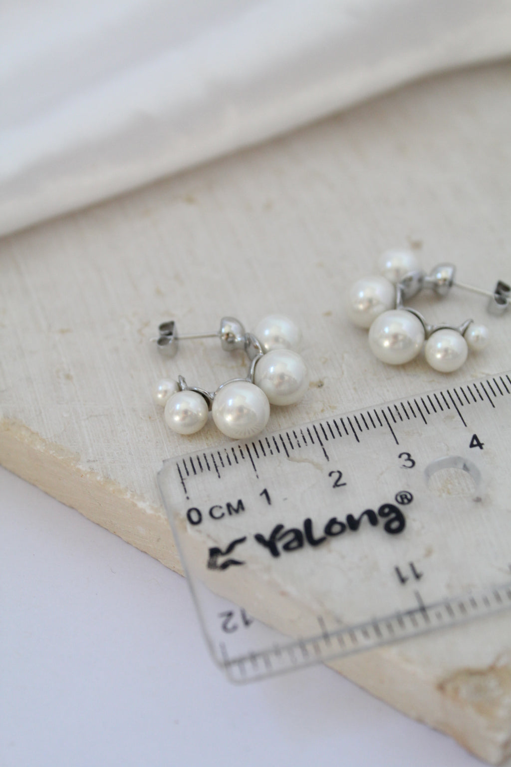 Chunky pearl hoops