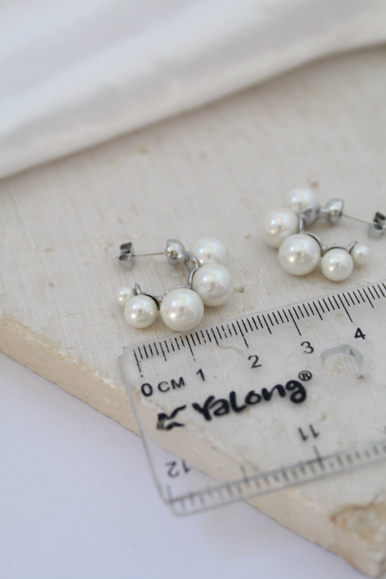 Chunky pearl hoops